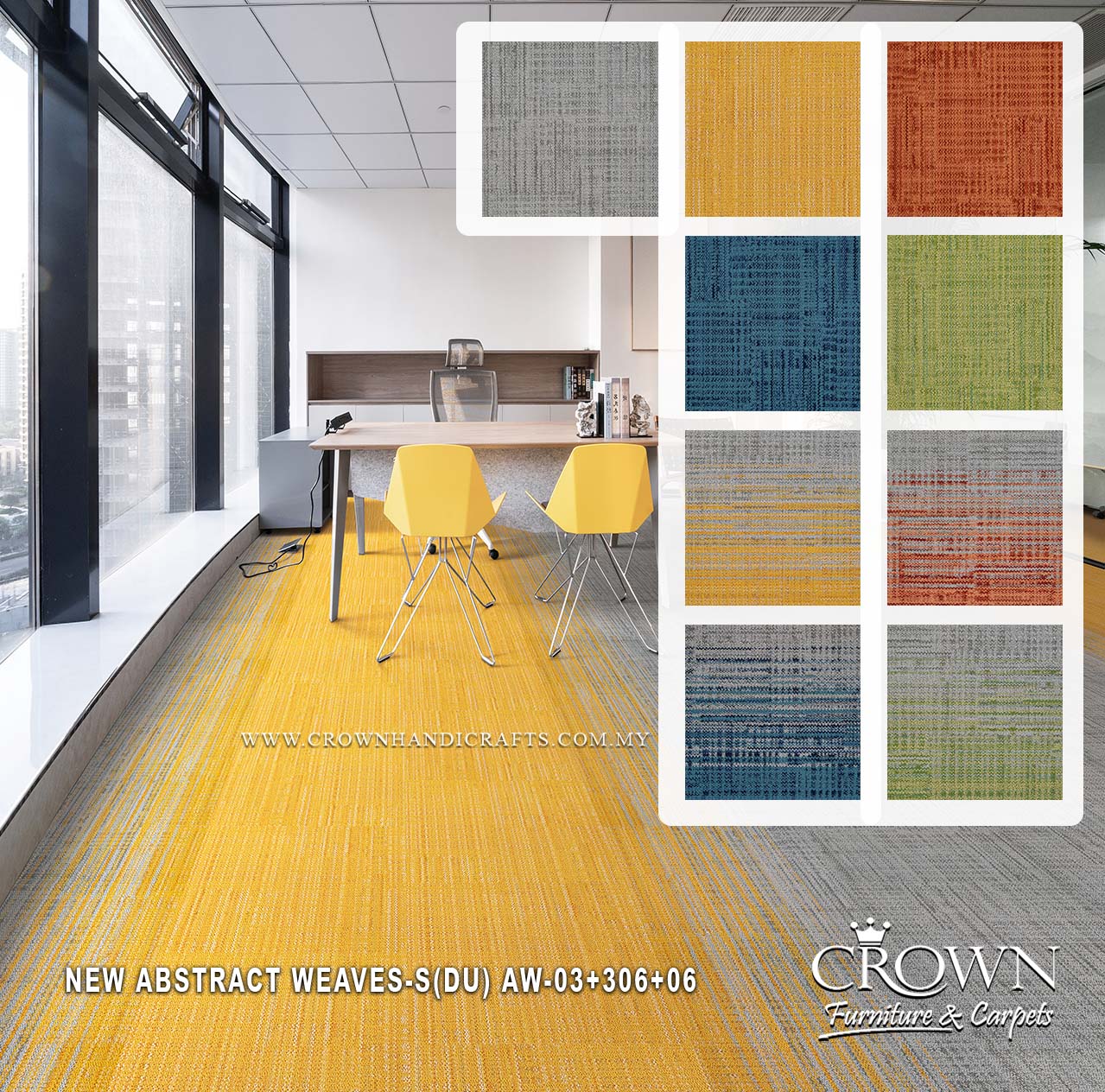 Modern Designer Carpet Tiles | Textured Office Flooring for Contemporary Spaces | New Abstract Weaves Sq (DU)