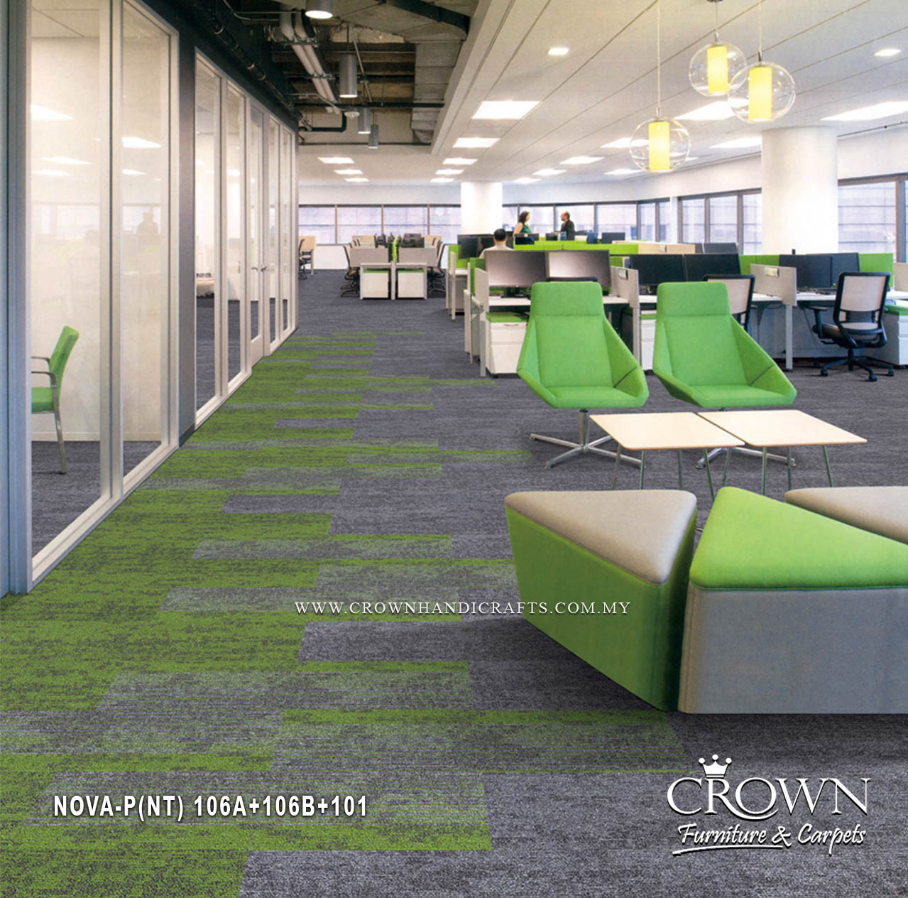 Modern Designer Carpet Tiles | Textured Office Flooring for Contemporary Spaces | Nova Plank (NT)