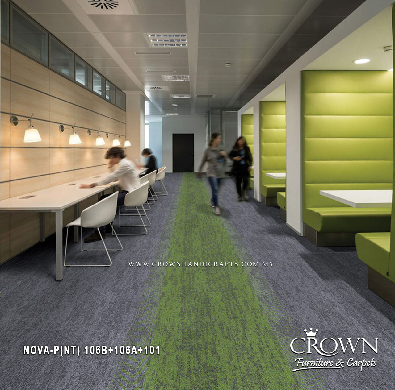 Modern Designer Carpet Tiles | Textured Office Flooring for Contemporary Spaces | Nova Plank (NT)