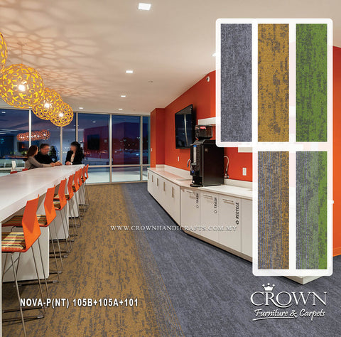 Modern Designer Carpet Tiles | Textured Office Flooring for Contemporary Spaces | Nova Plank (NT)