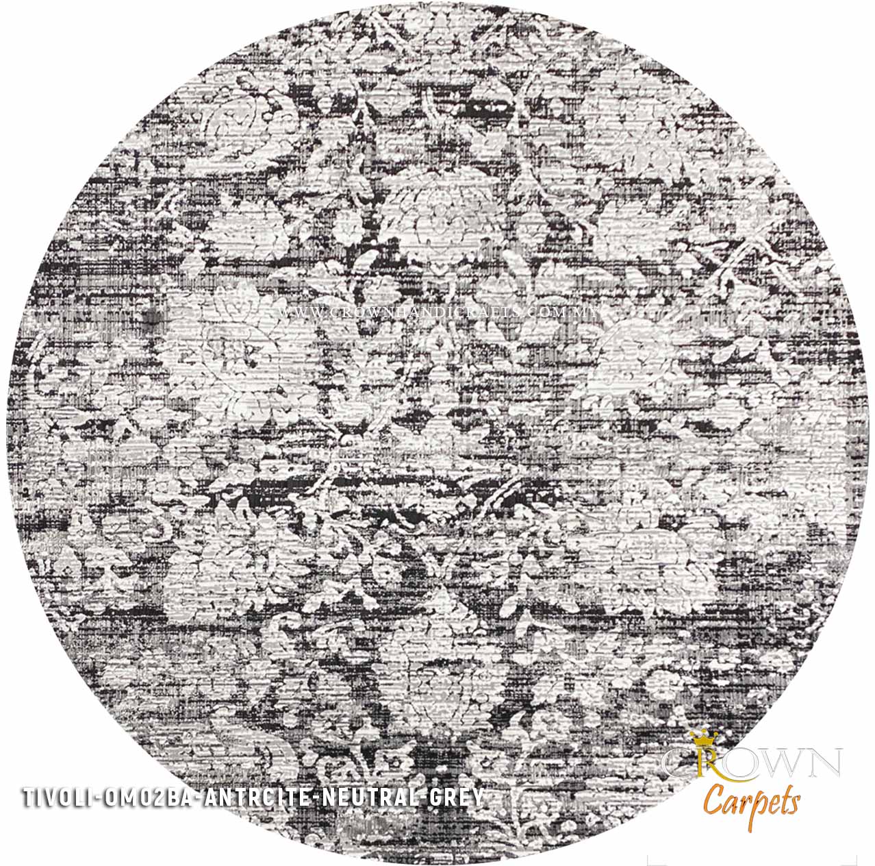 Designer Collection Modern Design Carpets Rugs for Living Room Bedroom | Tivoli OM02BA Round