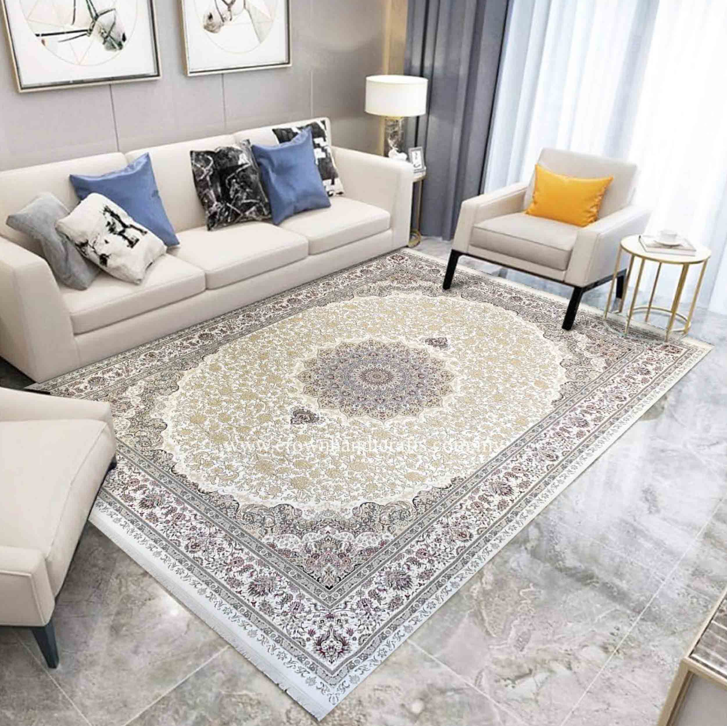 Premium Quality Persian Carpet: Intricate Design, Smooth Feel, for Living Rooms | Rasoul Isfahan PE 21