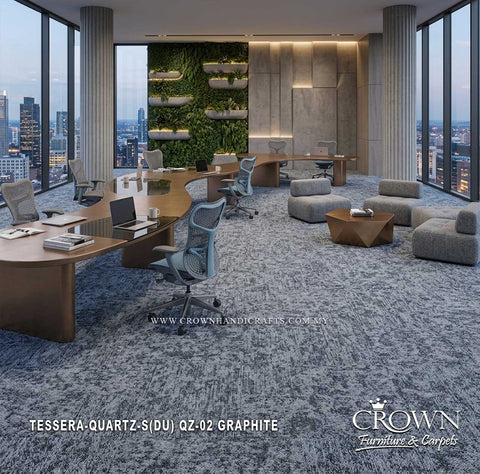 Contemporary Carpet Tiles | Modern Modular Flooring with a Distinctive Textured Finish | Tessera-Quartz Sq (DU)