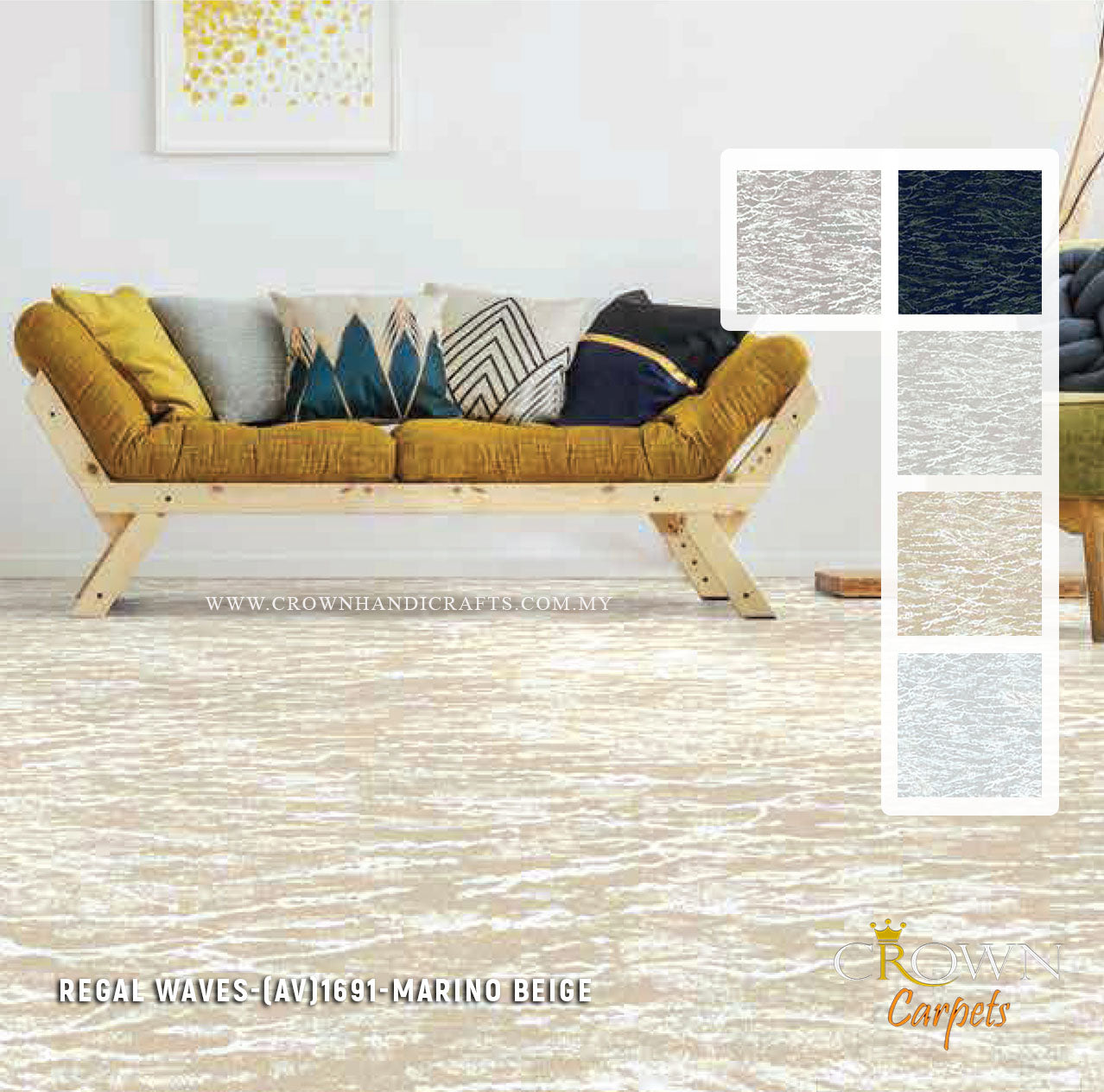 High end Premium Carpets for Residential | Regal Waves (AV) Wall To Wall Carpet