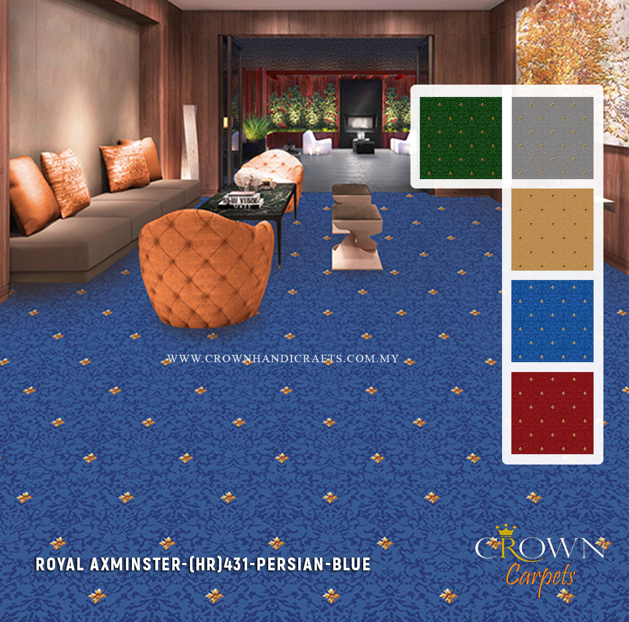 Enhance your space with the luxurious Axminster Carpet | Royal Axminster (HR) Wall To Wall Carpet