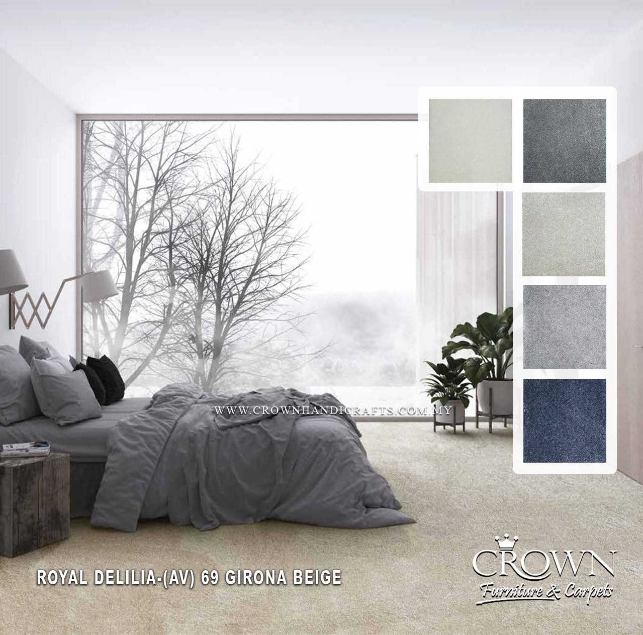 Experience Classic Sophistication with Elegant Plain Carpet Designs | Royal Delilia (AV) Wall To Wall Carpet