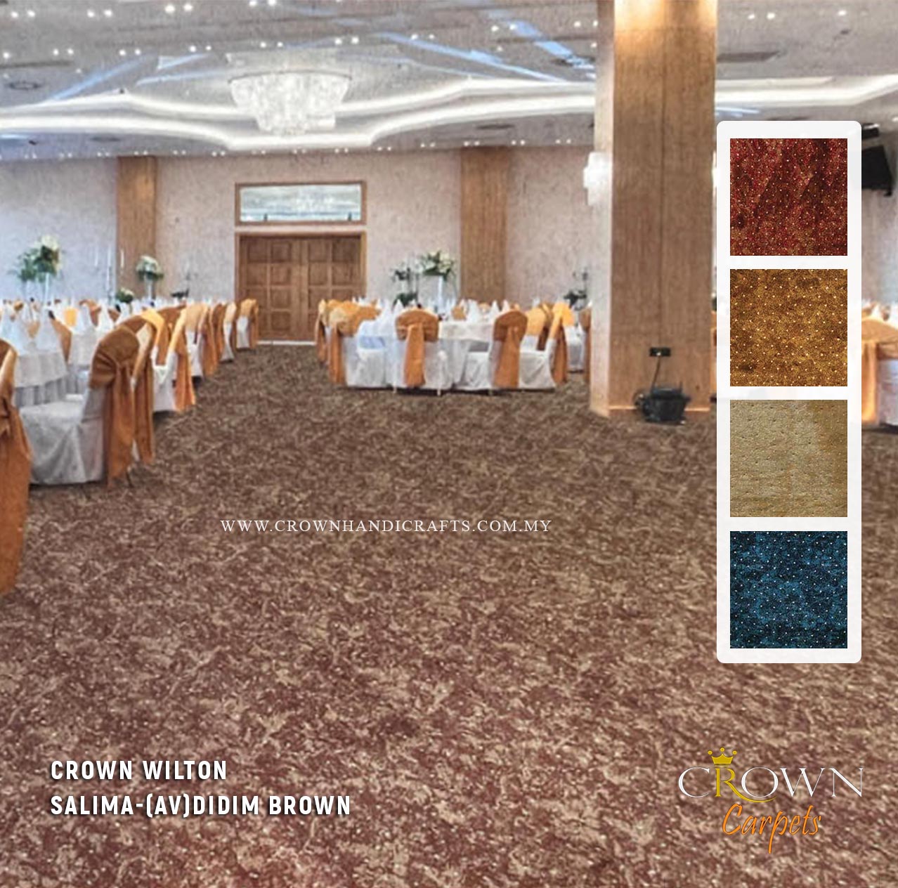 Elevate your space with the timeless elegance and lasting durability of Wilton carpets | Crown Wilton Salima (AV) Wall To Wall Carpet