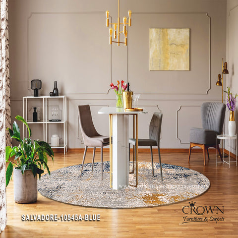 Modern Carpet – Contemporary Abstract Rug for Living Room & Bedroom | Salvadore 10545A Round