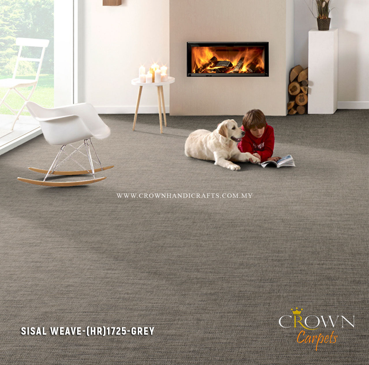 New Age Sisal Jute Carpets: Natural Elegance with a Luxurious Feel | Sisal Weave 1725-Grey Design (HR) Wall To Wall Carpet