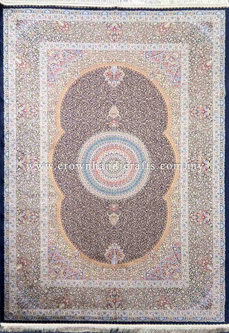 Certified Persian Carpet 100% Silk Premium Quality Made in Iran | Solomon SL09