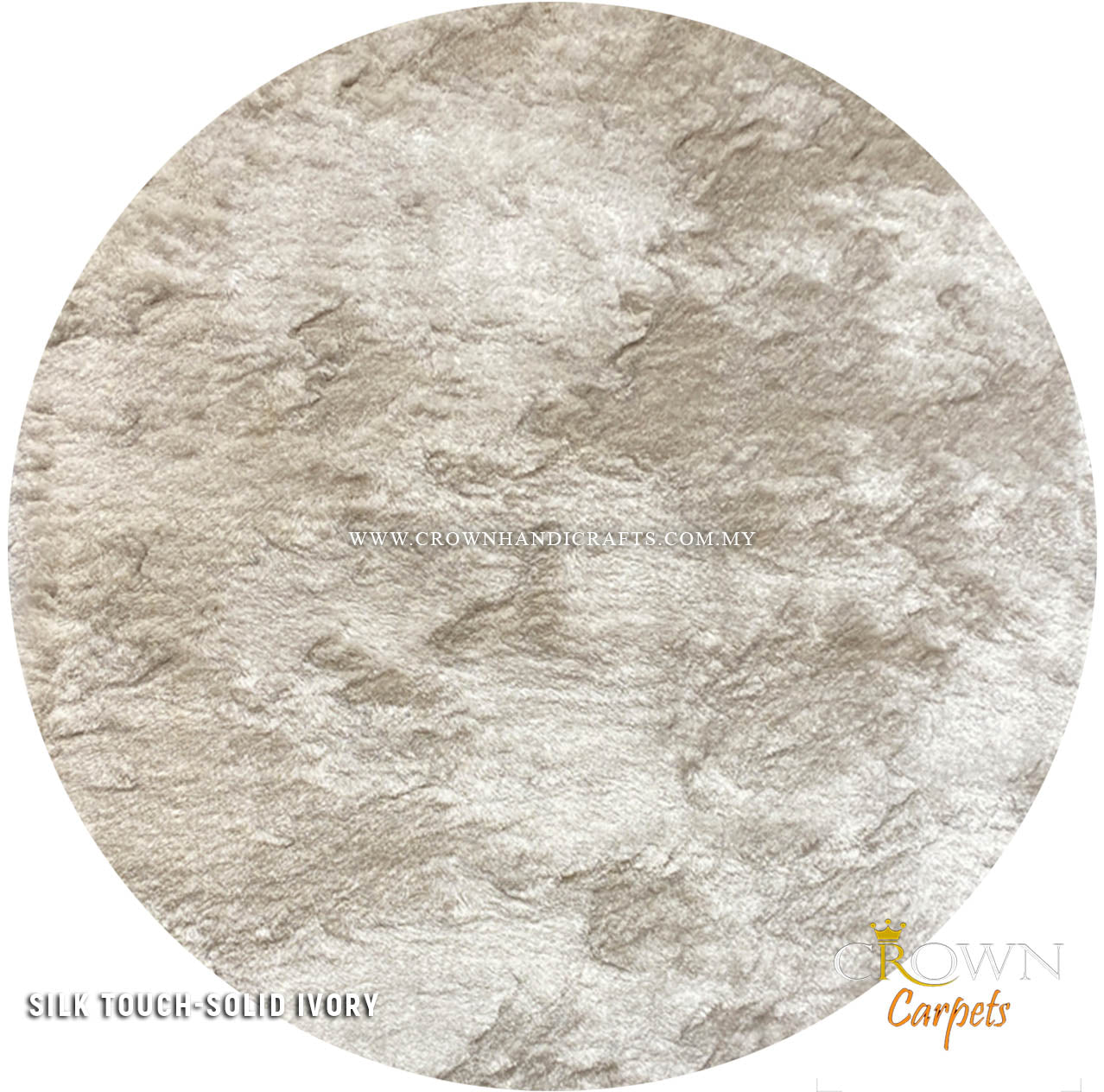 Comfy Feel Round Modern Shaggy Rugs Carpets | Silk Touch Shaggy Ivory