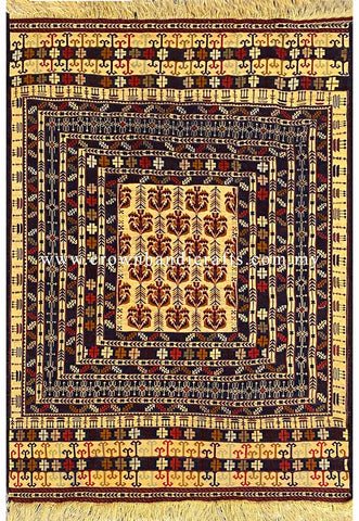 [6X4FT] Artfully Designed Handmade Tribal Rug 100% Wool Persian Carpet Design High-Quality Hand-Knotted Authentic Afghan Tribal Carpet SUZANI CH 2448