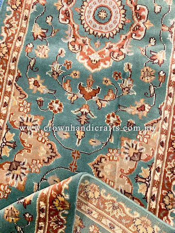 [6X2FT] Persian Runner | Authentic & Handcrafted with 100% Luxurious Silk & Wool | Exquisite Iranian Rug Highlighting Premium Turkish Craftsmanship | SK Kashmir Carpet Silk Wool CH-2252