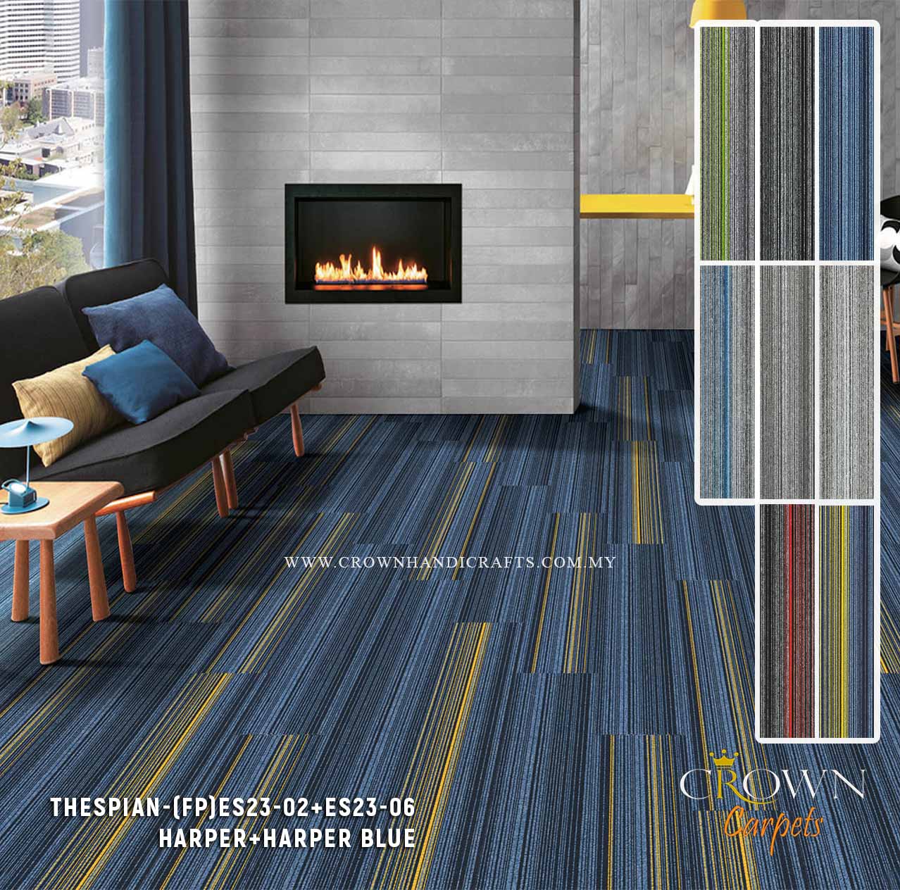 Excellent Patterned Carpet Tiles | Thespian-Essential Plank (FP)