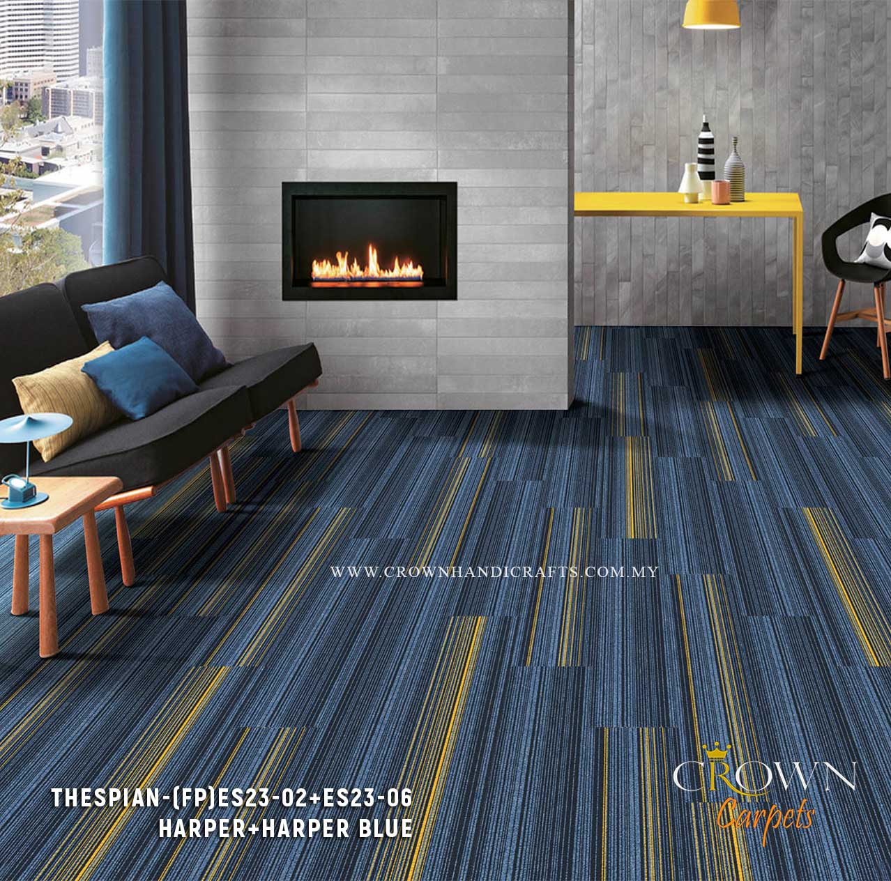 Excellent Patterned Carpet Tiles | Thespian-Essential Plank (FP)