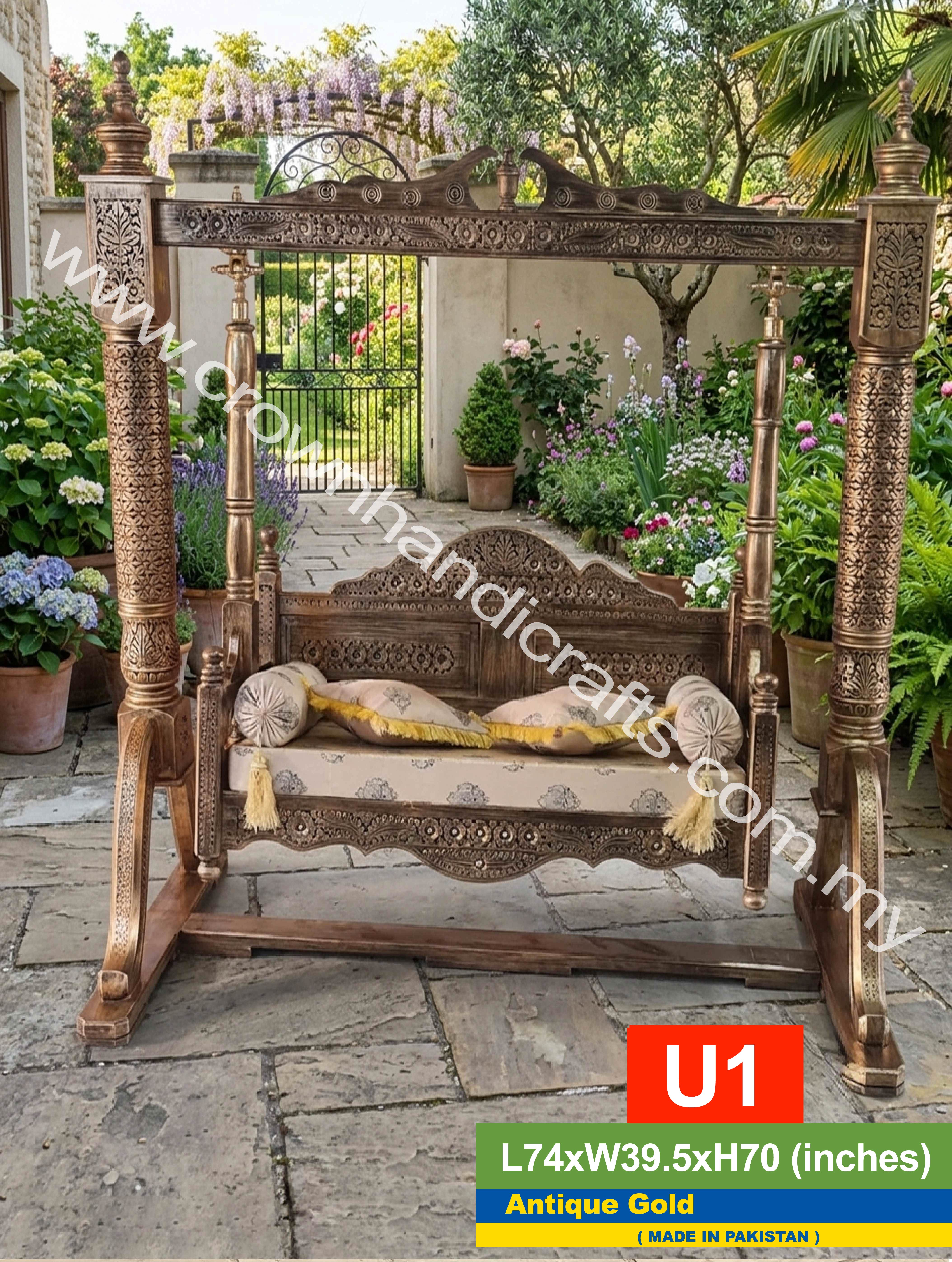 Grand Heritage Swing – Artisan Craftsmanship in Premium Rosewood | U1 (ANTIQUE GOLD)