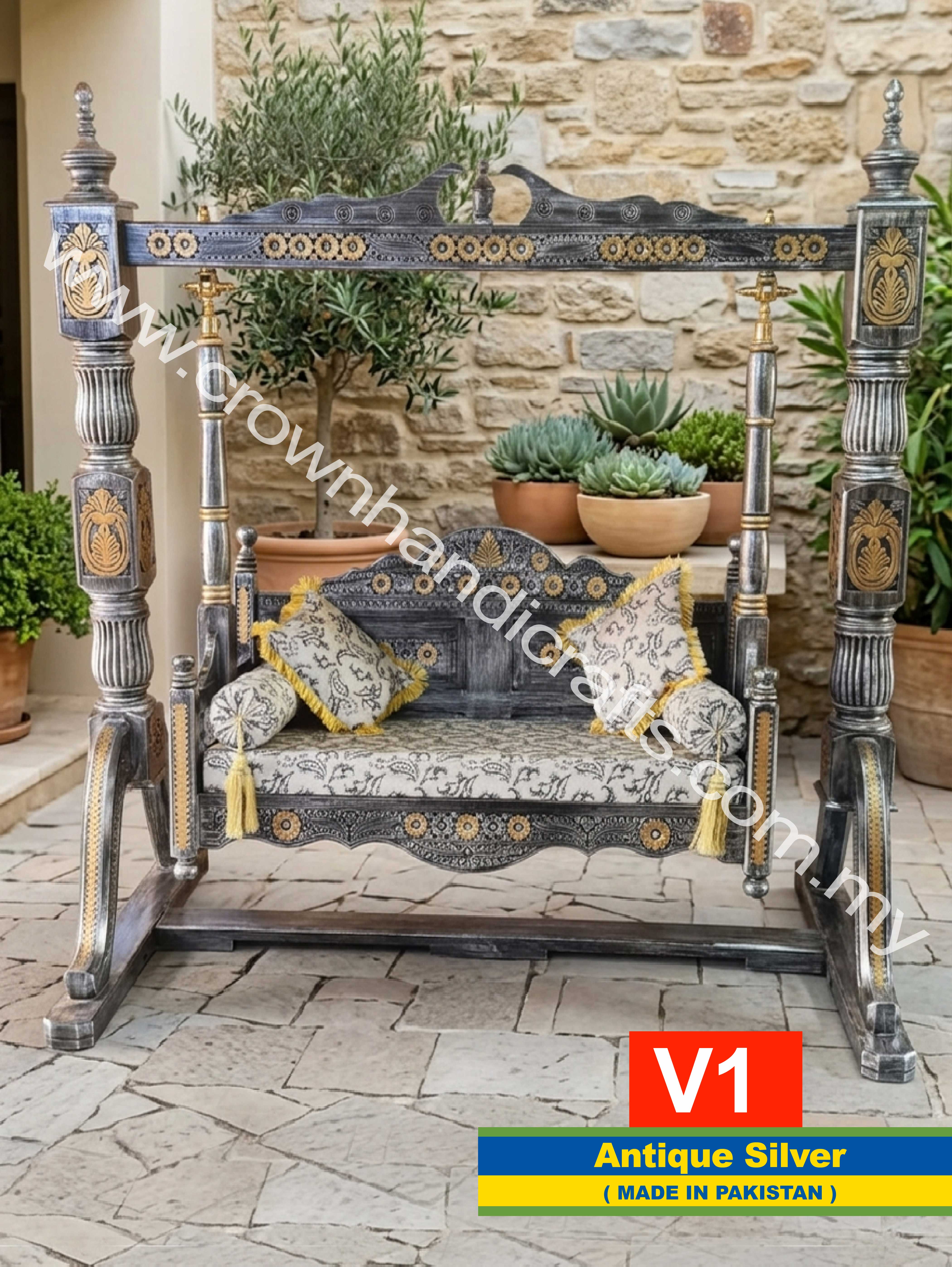 Artisan Palace Swing – Inspired by Traditional Royal Living | V1 (ANTIQUE SILVER)