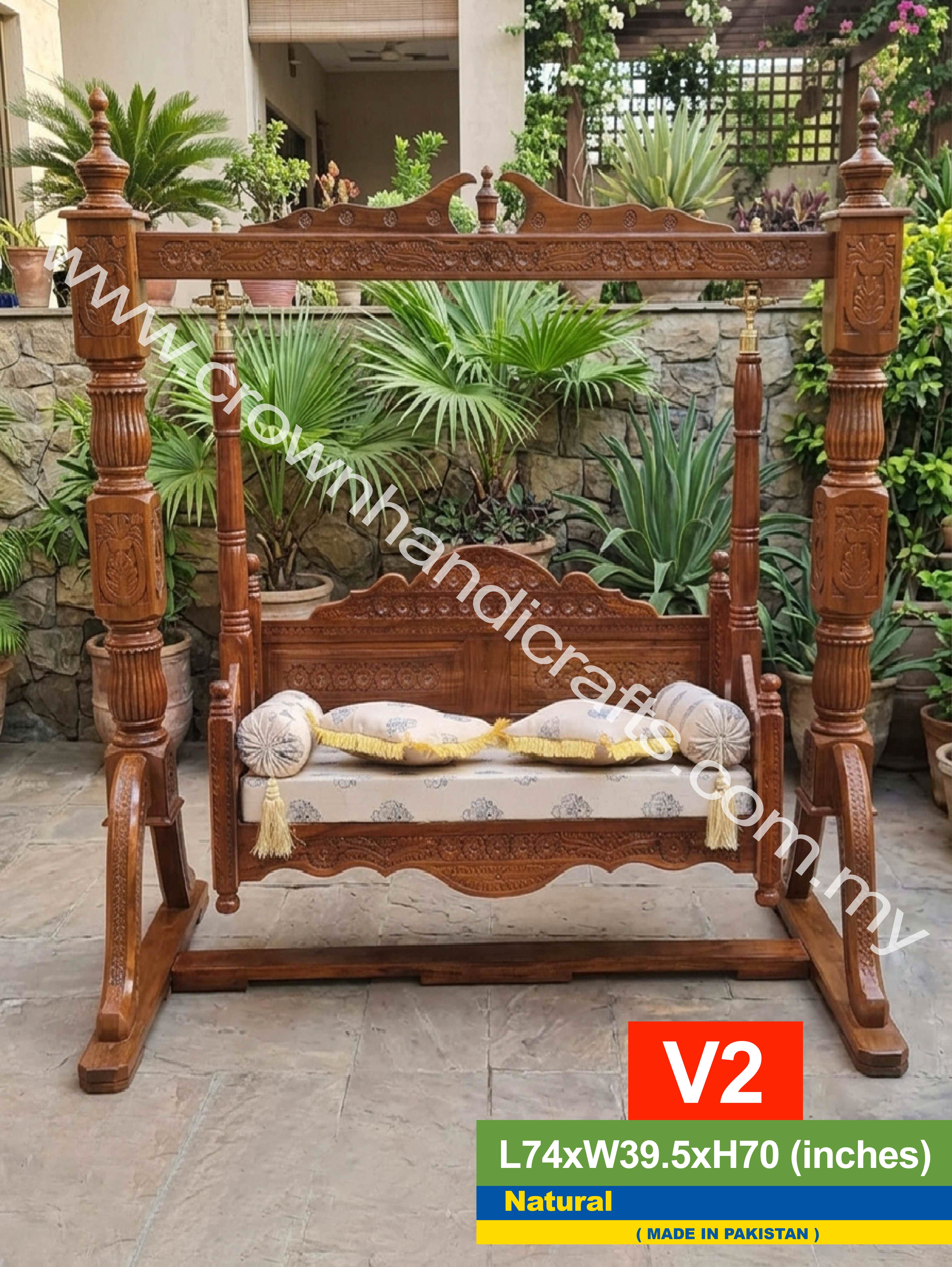 Bespoke Maharaja Swing – Handcrafted Luxury in Premium Rosewood | V2 (NATURAL)