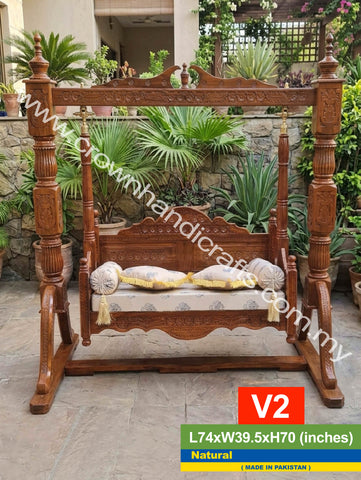 Bespoke Maharaja Swing – Handcrafted Luxury in Premium Rosewood | V2 (NATURAL)