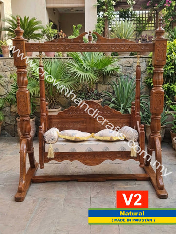 Bespoke Maharaja Swing – Handcrafted Luxury in Premium Rosewood | V2 (NATURAL)