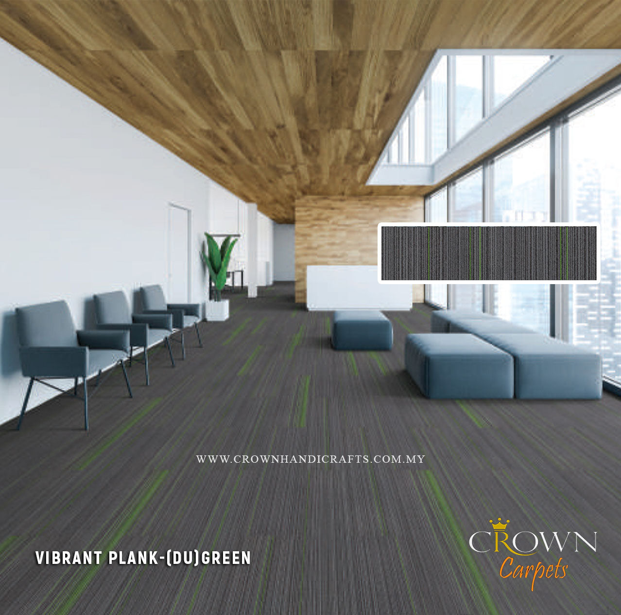 Amazing Tile Carpet for Office | Vibrant Plank (DU)