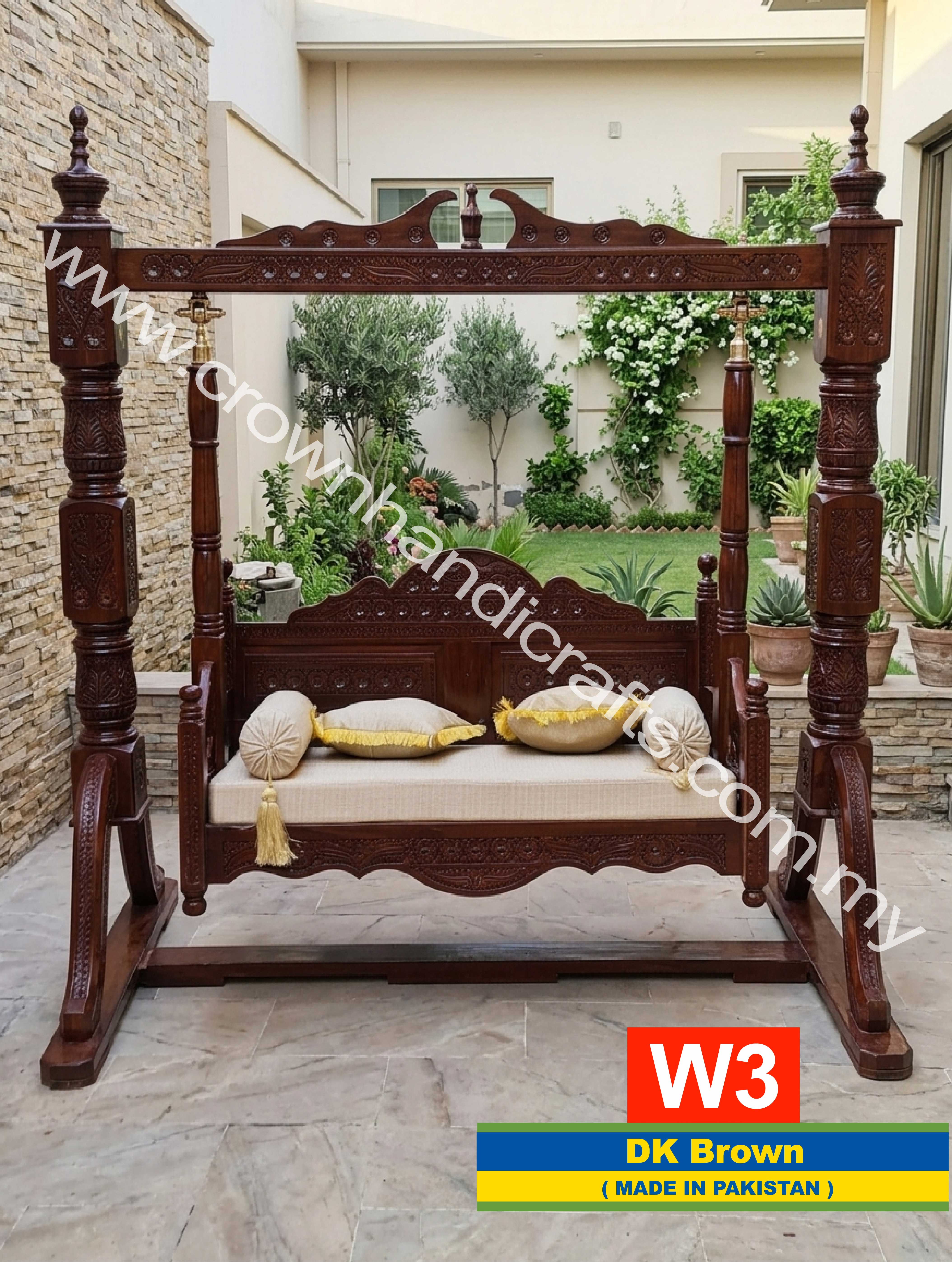 South Asian Royal Swing – Timeless Design with Handcrafted Excellence | W3 (DK BROWN)