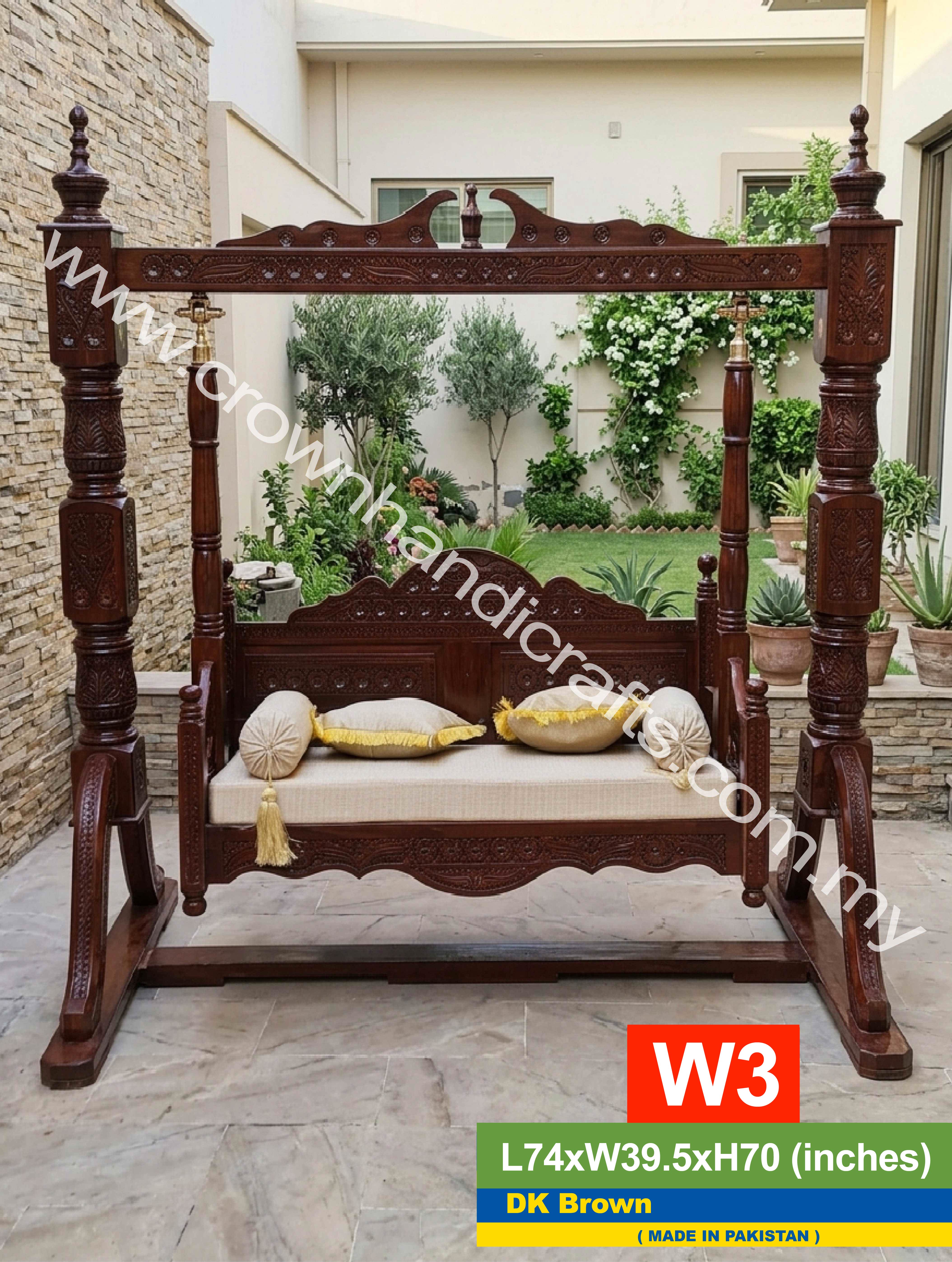 South Asian Royal Swing – Timeless Design with Handcrafted Excellence | W3 (DK BROWN)
