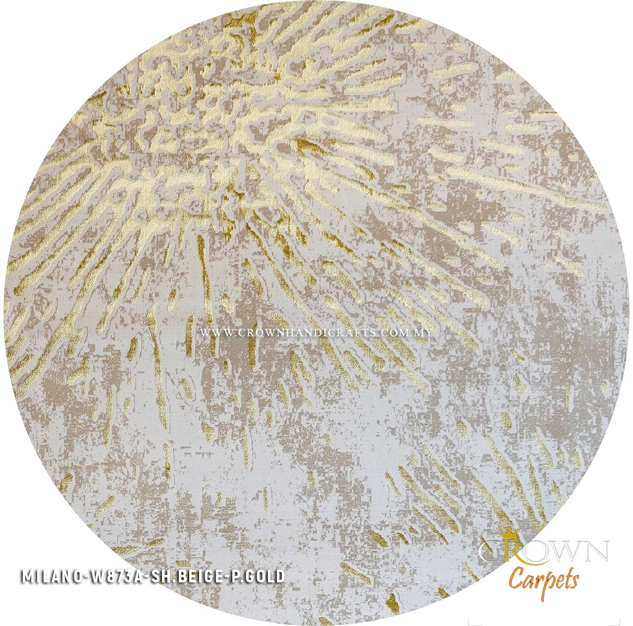 New Age Modern Rugs Minimalist Carpets Scandinavian Rugs | Milano W873A-SH.Beige P.Gold