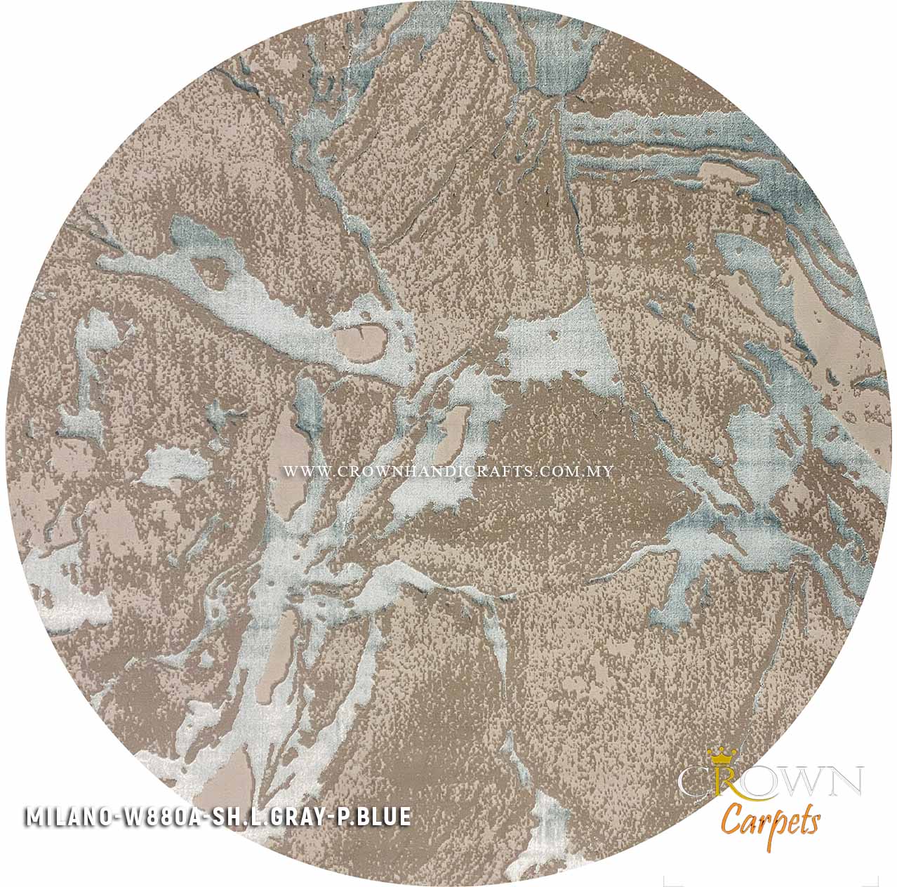 High Quality Soft and Durable Round Modern Designer Carpet | Milano W880A-SH.L.Gray P.Blue