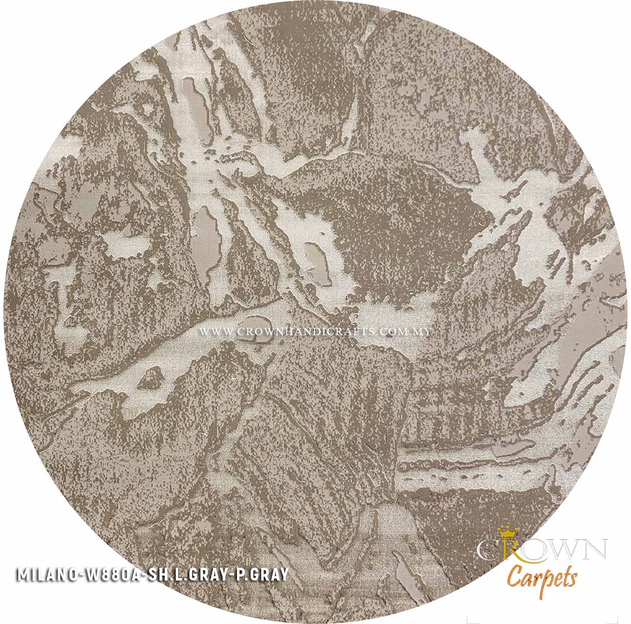 Bestseller Modern Round Design Rug to Style your Living Room | Milano W880A-SH.L.Gray P.Gray