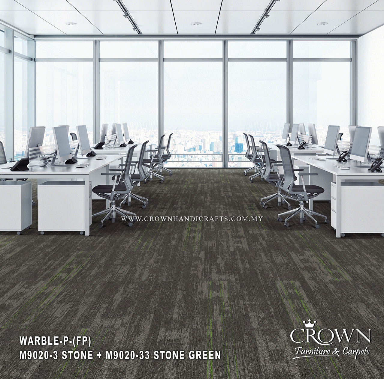 Modern Modular Carpet Tiles – Professional Flooring for Office Interiors | Warble-Essential (FP)