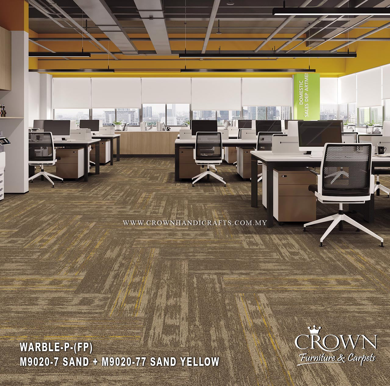 Modern Modular Carpet Tiles – Professional Flooring for Office Interiors | Warble-Essential (FP)